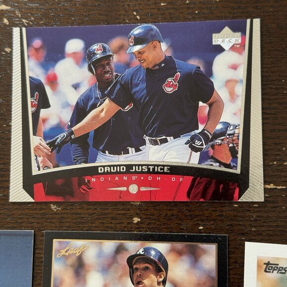 David Justice 14 Card Lot With 1992 Topps Stadium Club Members Choice 1999 UD - Picture 2 of 15